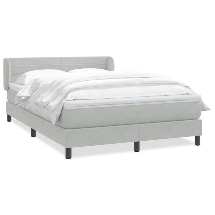 kontinentalseng med madras 160x210 cm fløjl lysegrå
