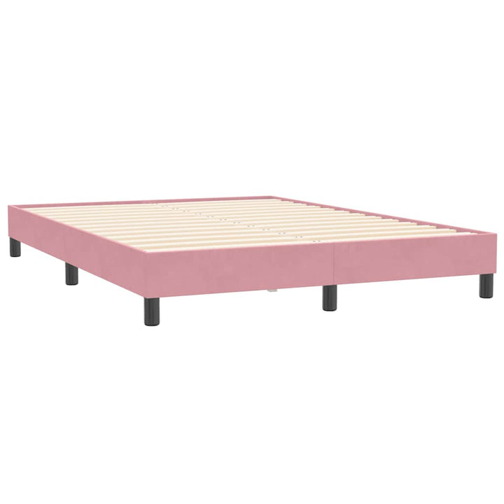 kontinentalseng med madras 160x210 cm fløjl lyserød