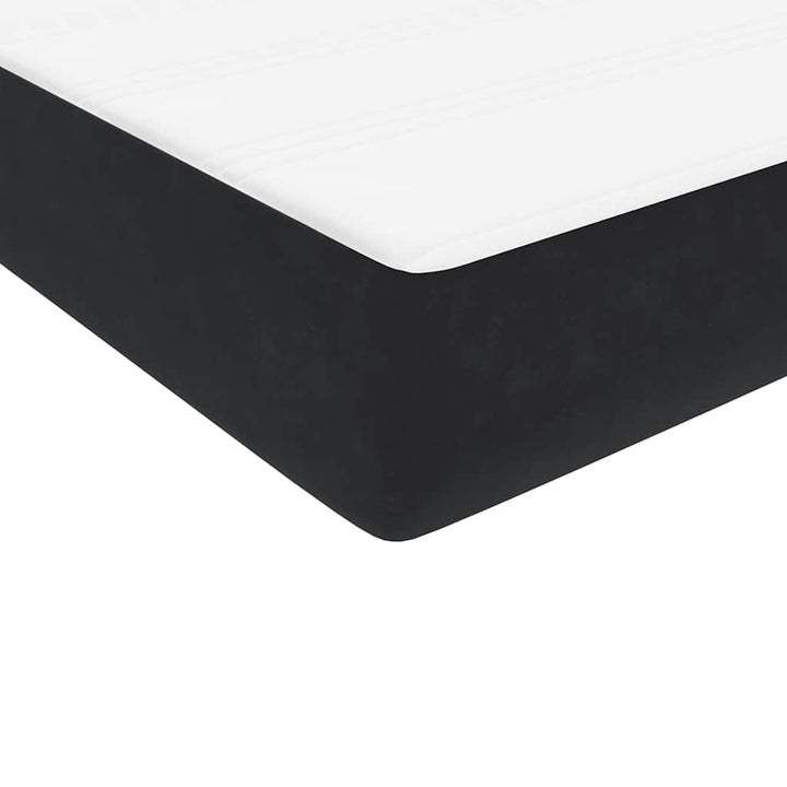 kontinentalseng med madrasser 200x220 cm fløjl sort