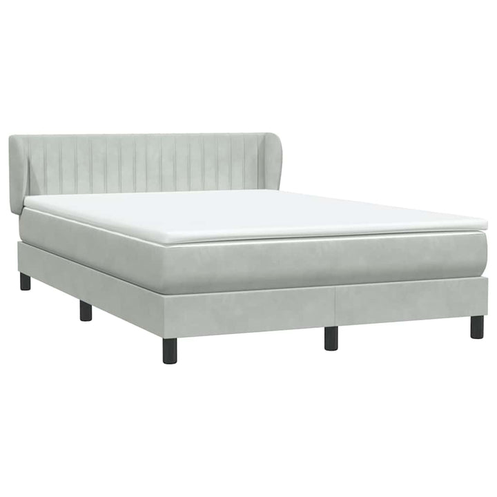 kontinentalseng med madras 160x210 cm fløjl lysegrå
