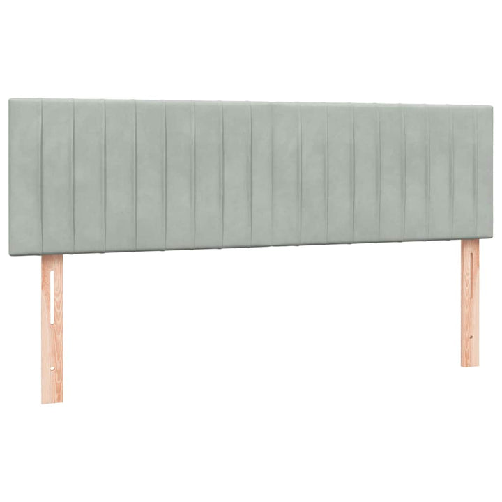 kontinentalseng med madras 160x210 cm fløjl lysegrå