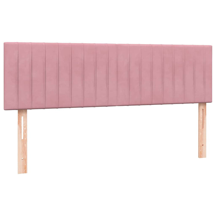 kontinentalseng med madras 160x210 cm fløjl lyserød