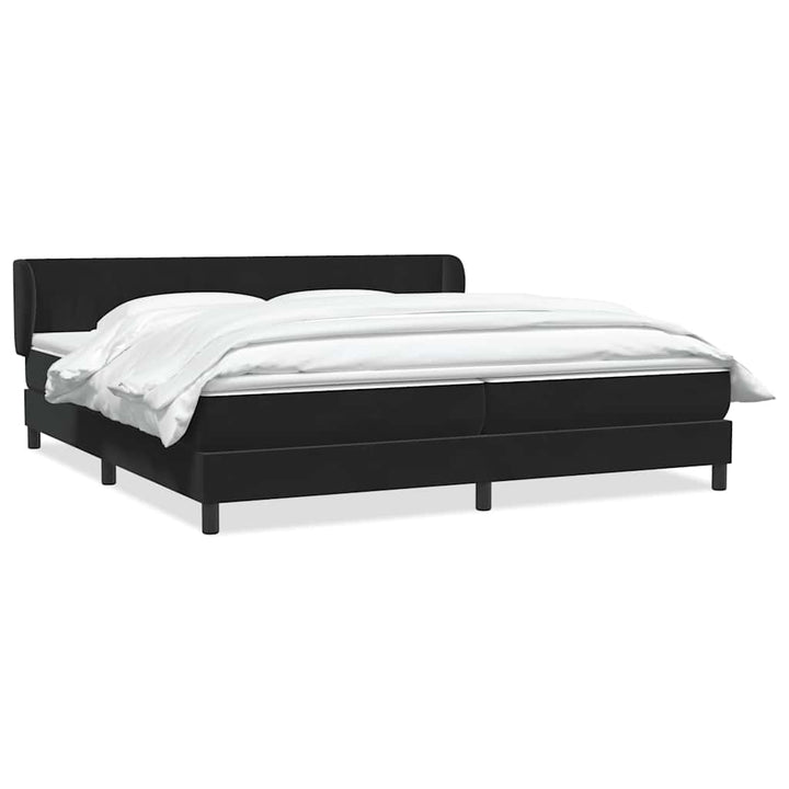 kontinentalseng med madrasser 200x220 cm fløjl sort