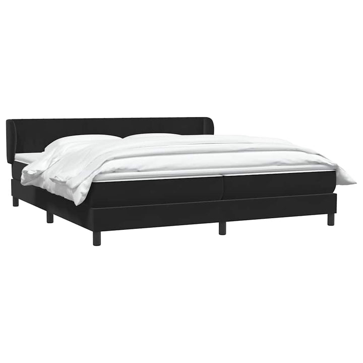 kontinentalseng med madrasser 200x220 cm fløjl sort