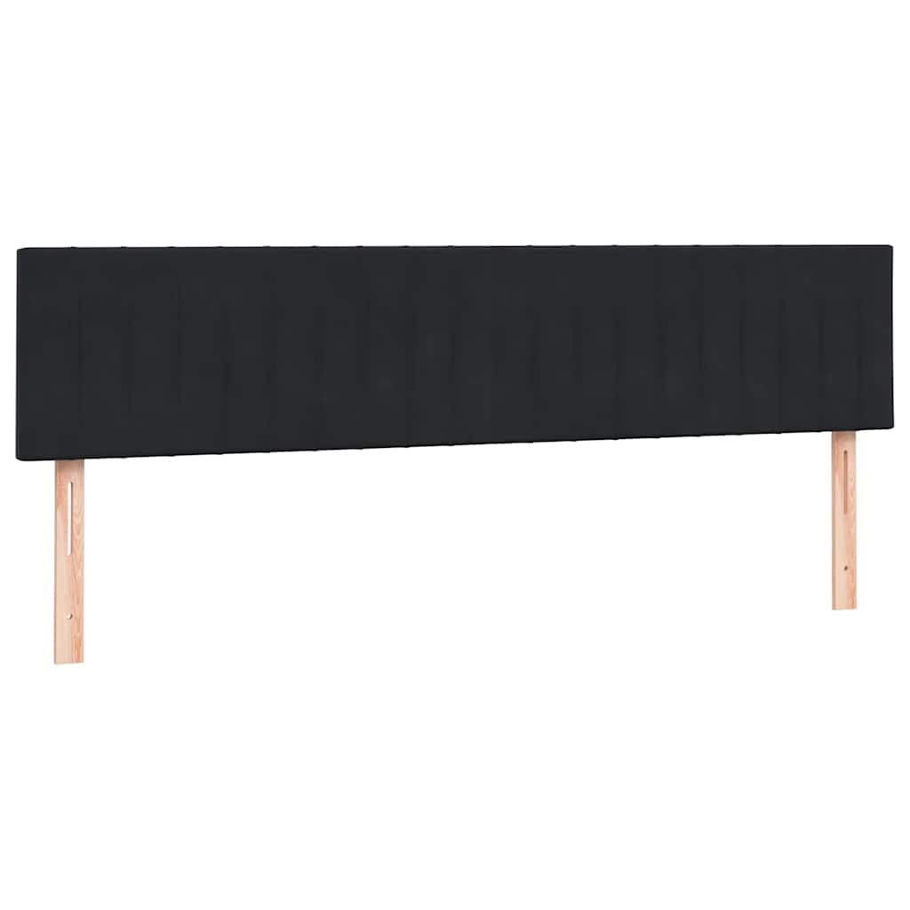 kontinentalseng med madrasser 200x220 cm fløjl sort