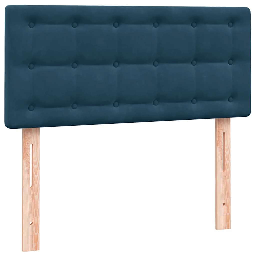 kontinentalseng med madras mørkeblå 80x210 cm fløjl