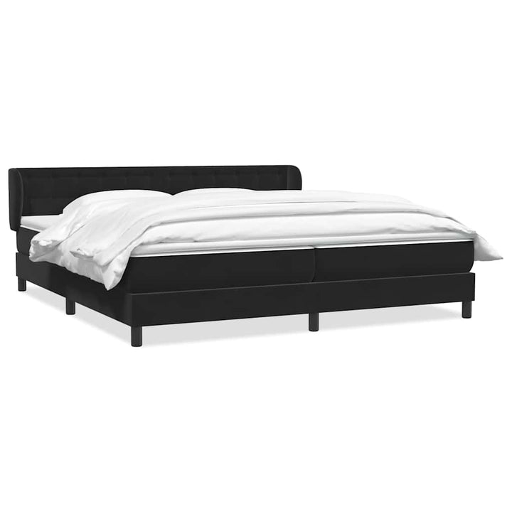 kontinentalseng med madrasser 200x220 cm fløjl sort