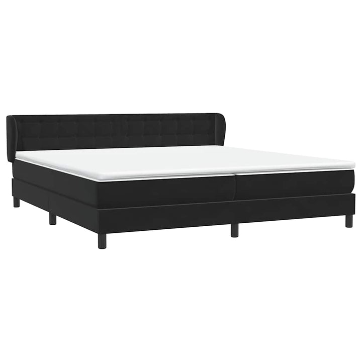 kontinentalseng med madrasser 200x220 cm fløjl sort