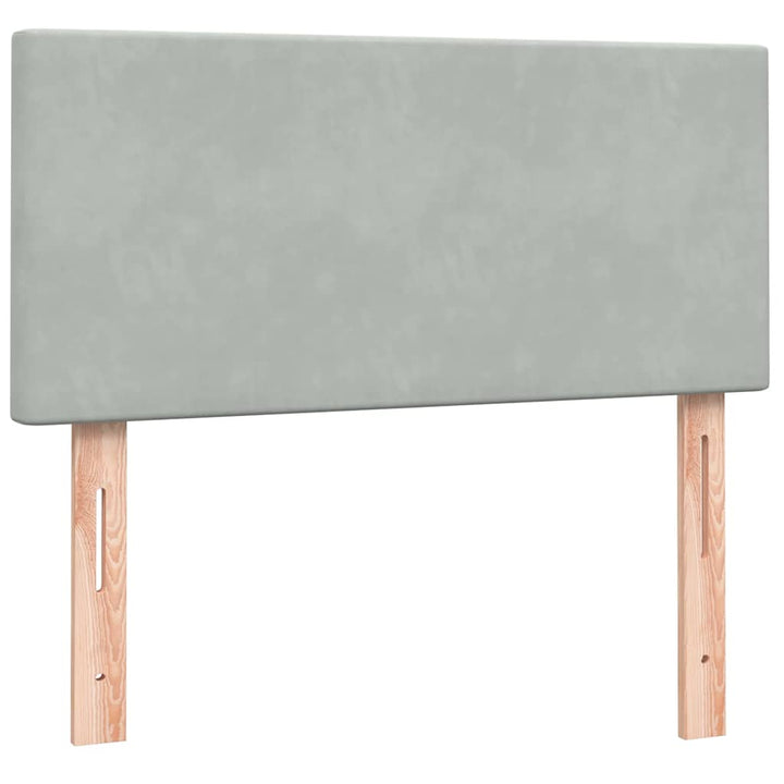 kontinentalseng med madras lysegrå 80x210 cm fløjl