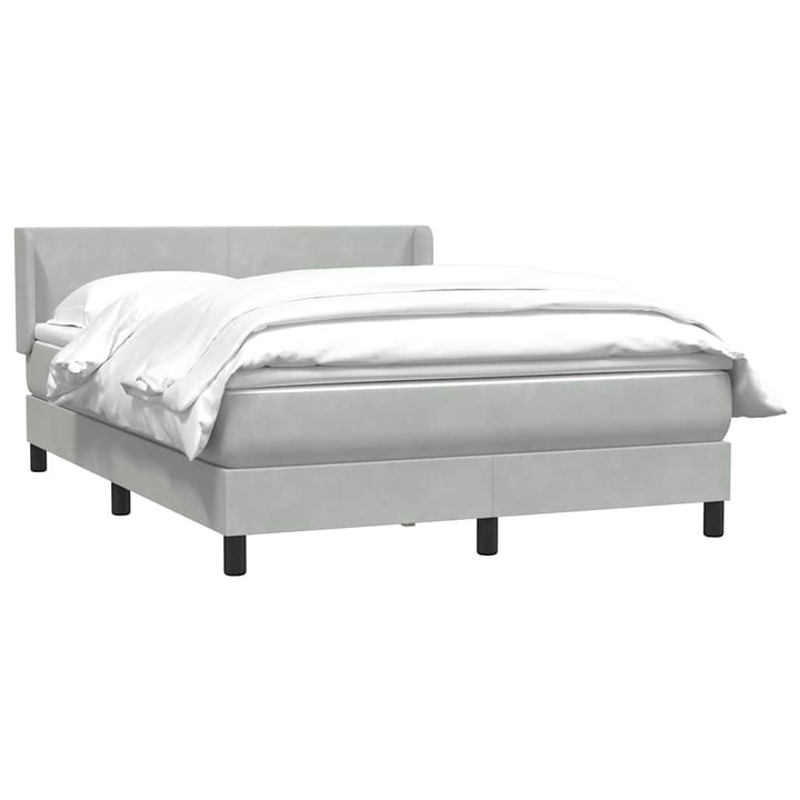 kontinentalseng med madras 160x210 cm fløjl lysegrå