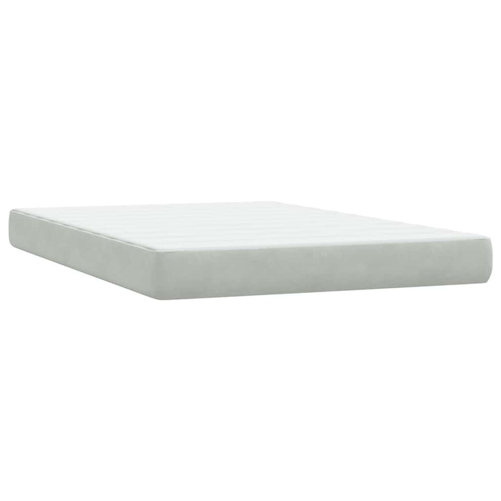 kontinentalseng med madras 160x210 cm fløjl lysegrå