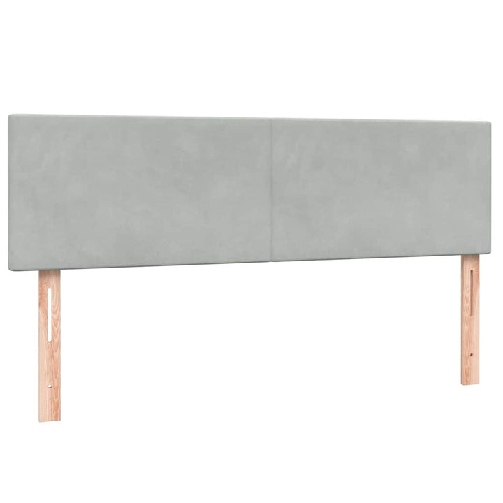 kontinentalseng med madras 160x210 cm fløjl lysegrå