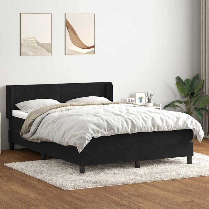 kontinentalseng med madras 160x210 cm fløjl sort