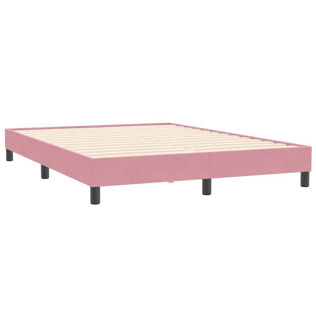 kontinentalseng med madras 160x210 cm fløjl lyserød