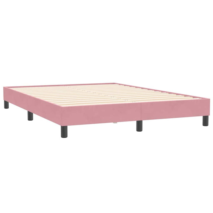 kontinentalseng med madras 160x210 cm fløjl lyserød