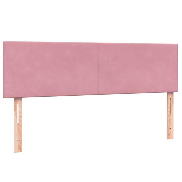 kontinentalseng med madras 160x210 cm fløjl lyserød