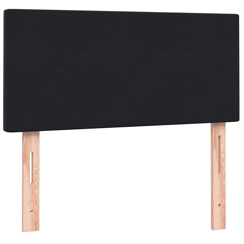 kontinentalseng med madras 90x220 cm fløjl sort