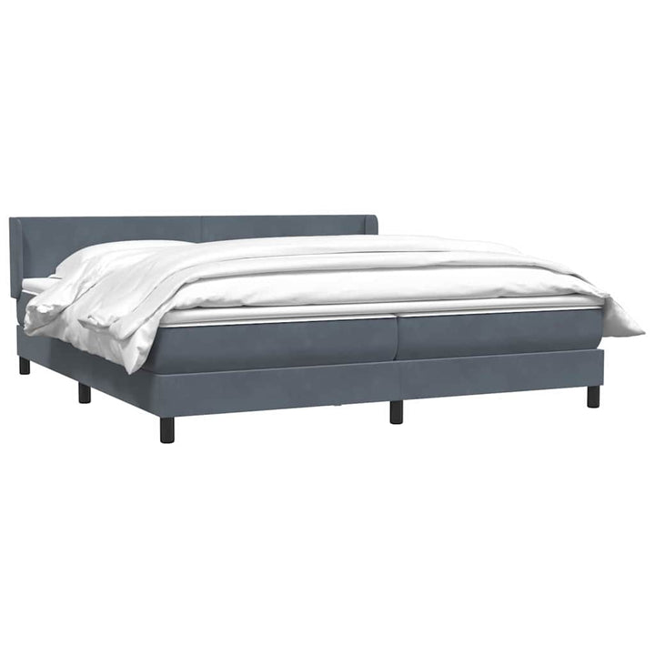 kontinentalseng med madras 180x220 cm fløjl mørkegrå