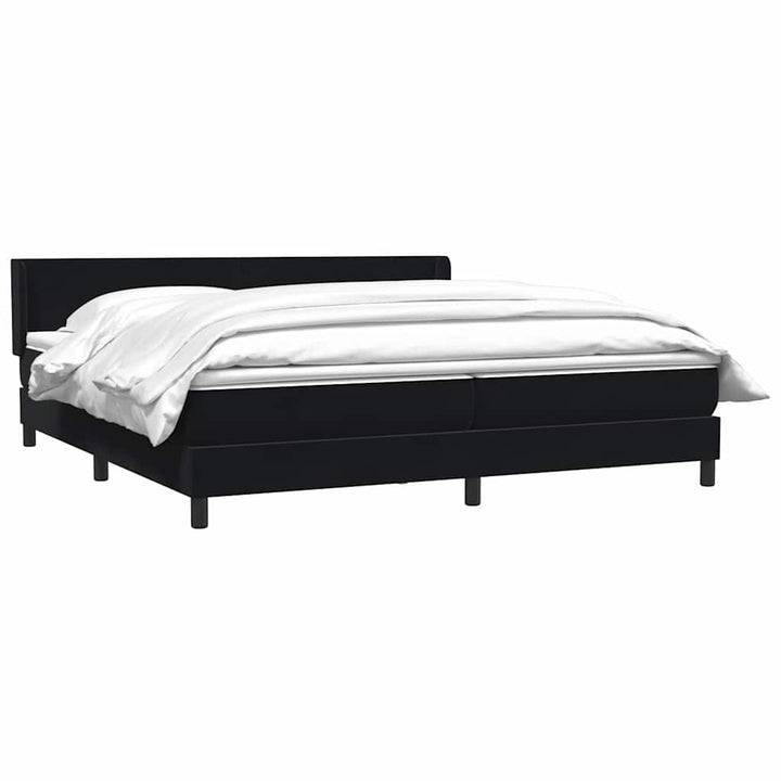 kontinentalseng med madras 200x220 cm fløjl sort