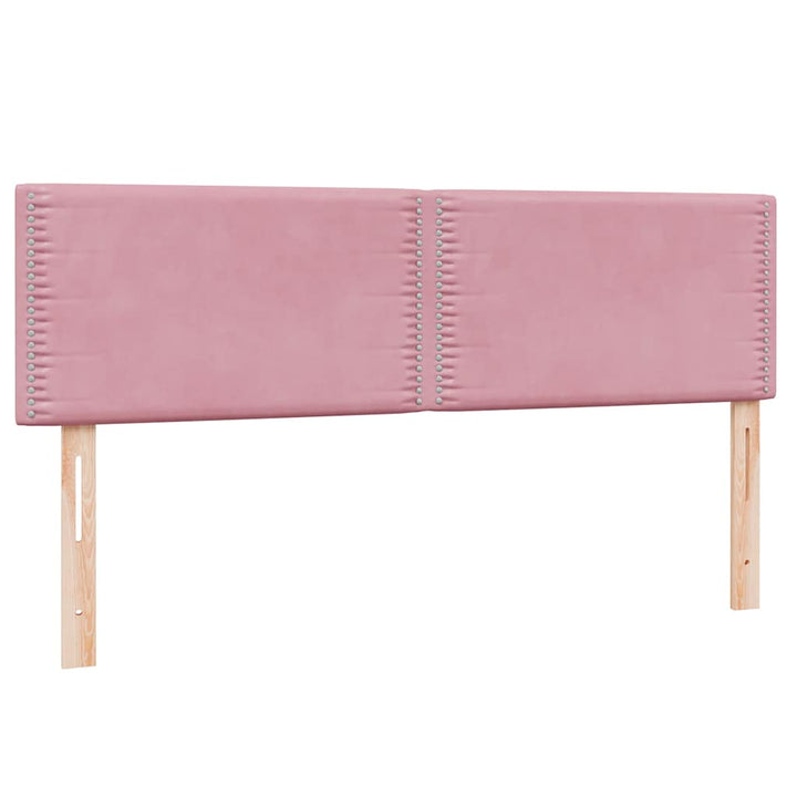 kontinentalseng med madras 160x210 cm fløjl lyserød