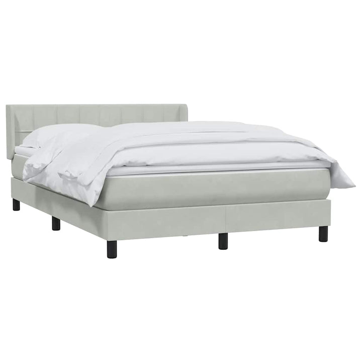 kontinentalseng med madras 160x210 cm fløjl lysegrå