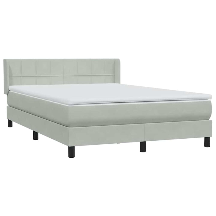 kontinentalseng med madras 160x210 cm fløjl lysegrå