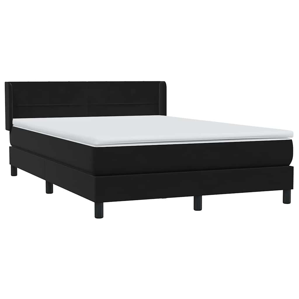 kontinentalseng med madras 160x210 cm fløjl sort