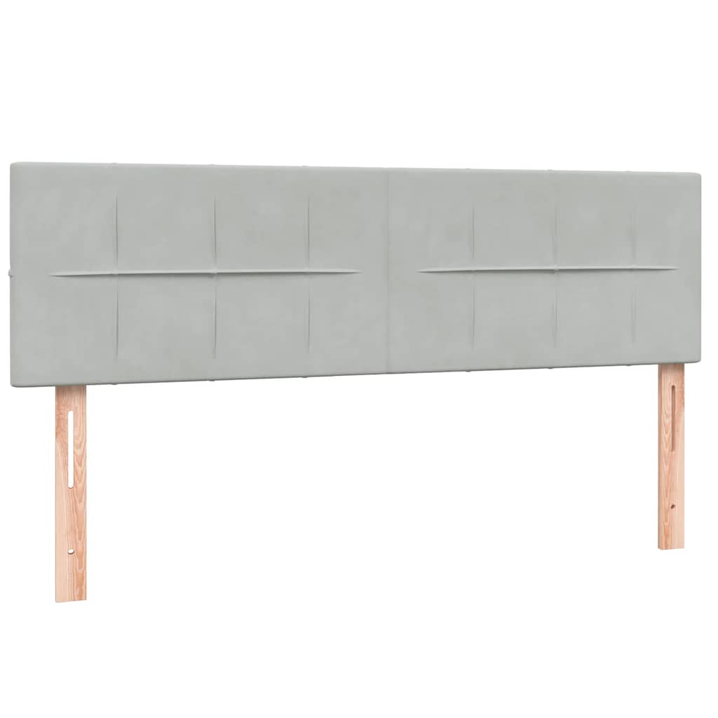 kontinentalseng med madras 160x220 cm fløjl lysegrå