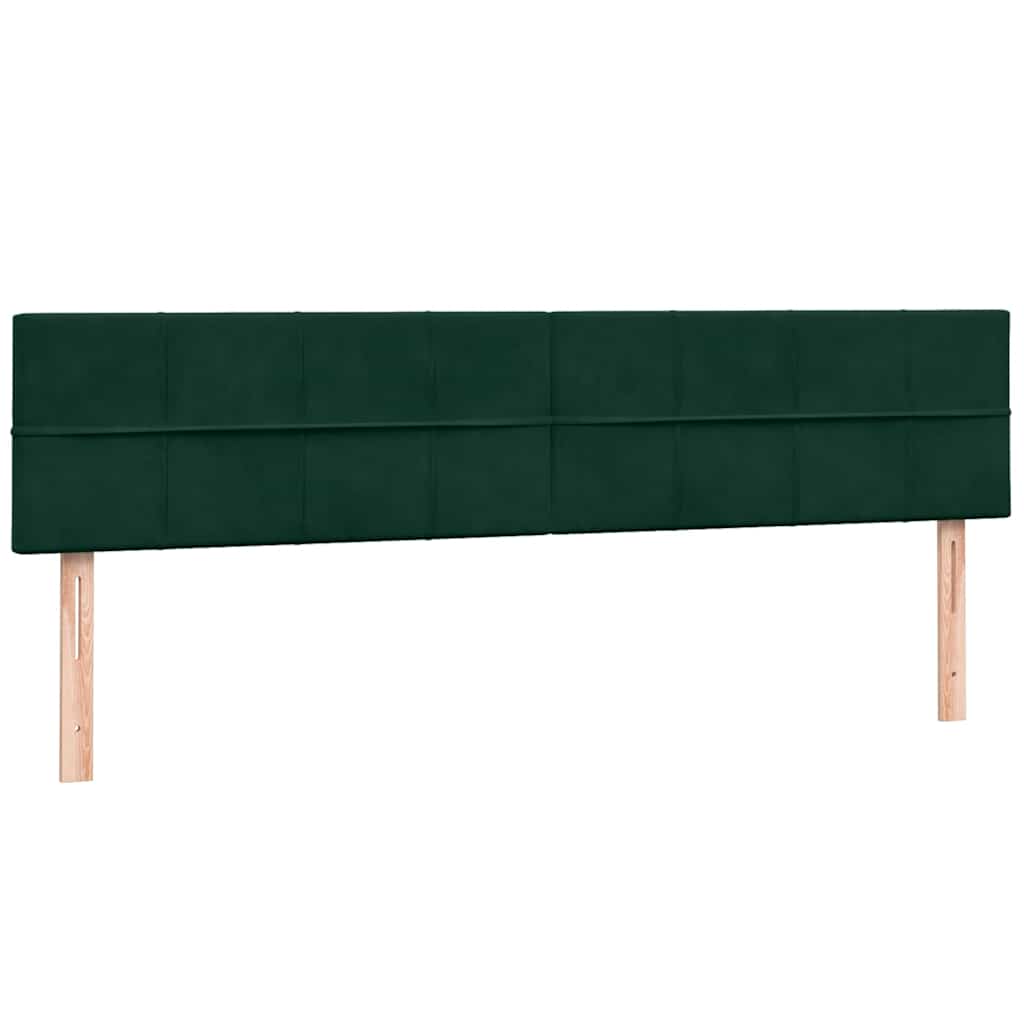 kontinentalseng med madras 180x220 cm fløjl mørkegrøn