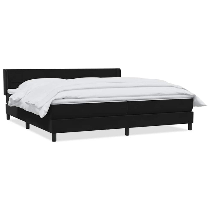 kontinentalseng med madras 200x220 cm fløjl sort