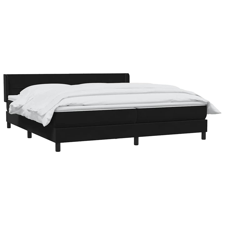kontinentalseng med madras 200x220 cm fløjl sort