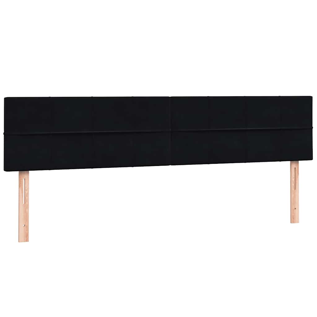 kontinentalseng med madras 200x220 cm fløjl sort
