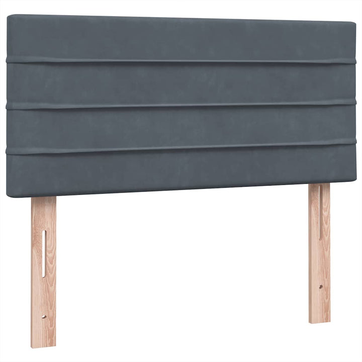 kontinentalseng med madras mørkegrå 80x210 cm fløjl