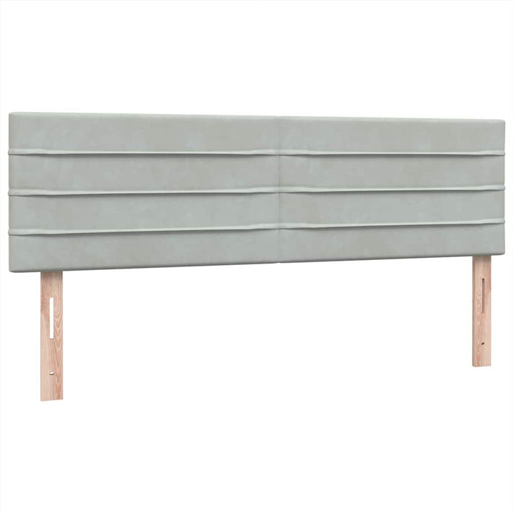 kontinentalseng med madras 160x210 cm fløjl lysegrå