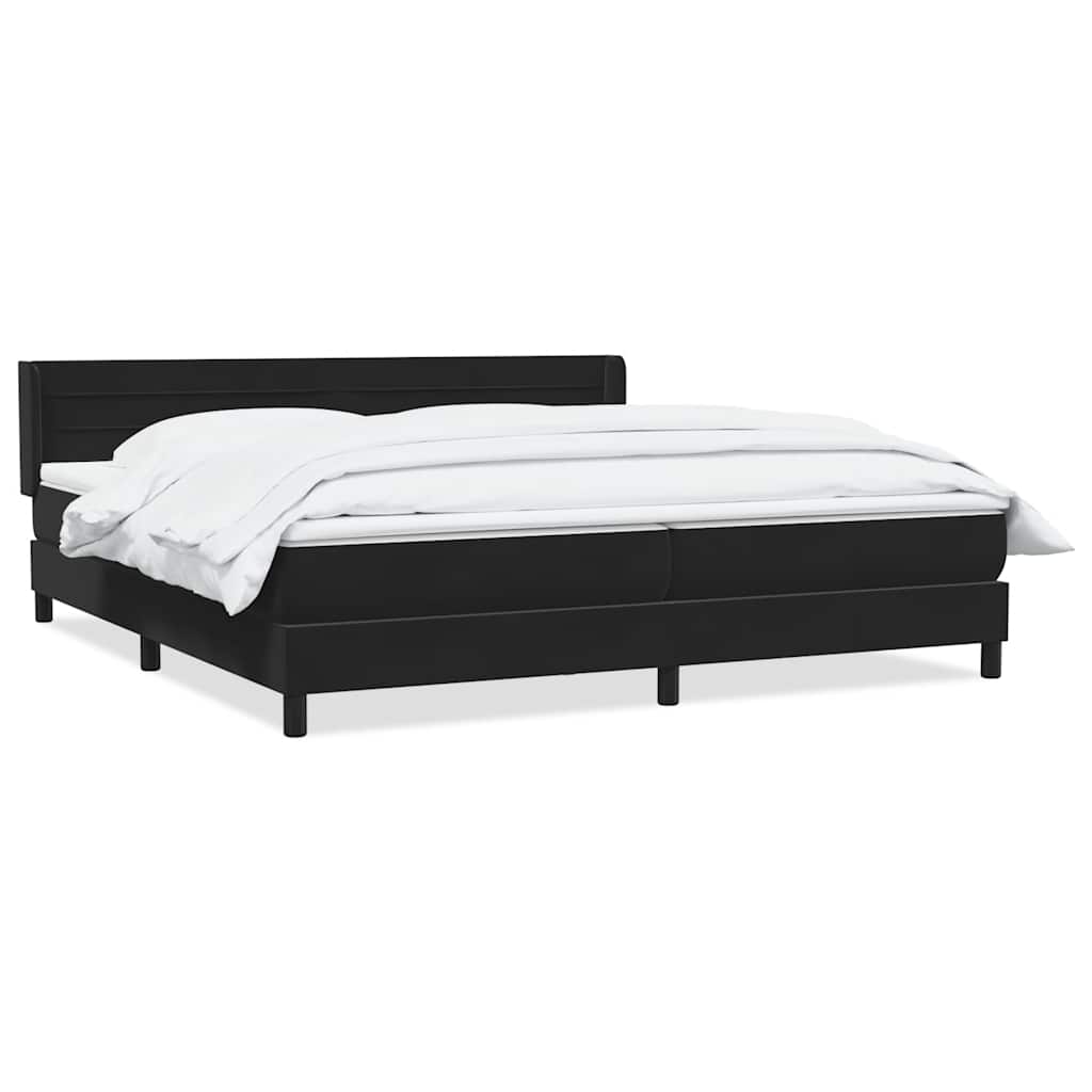 kontinentalseng med madras 200x220 cm fløjl sort