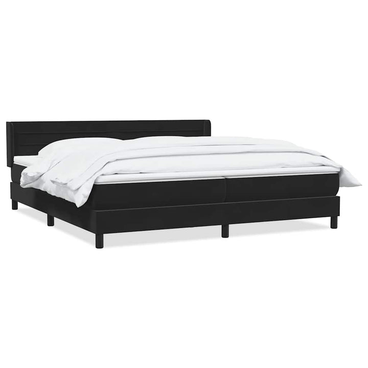 kontinentalseng med madras 200x220 cm fløjl sort