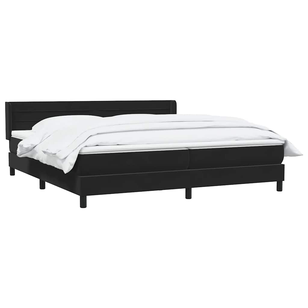 kontinentalseng med madras 200x220 cm fløjl sort