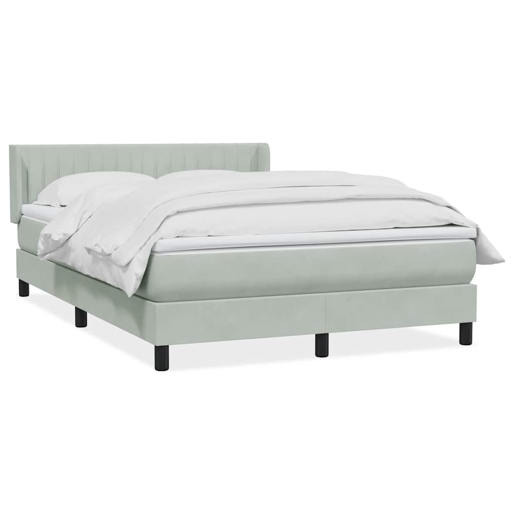 kontinentalseng med madras 160x210 cm fløjl lysegrå