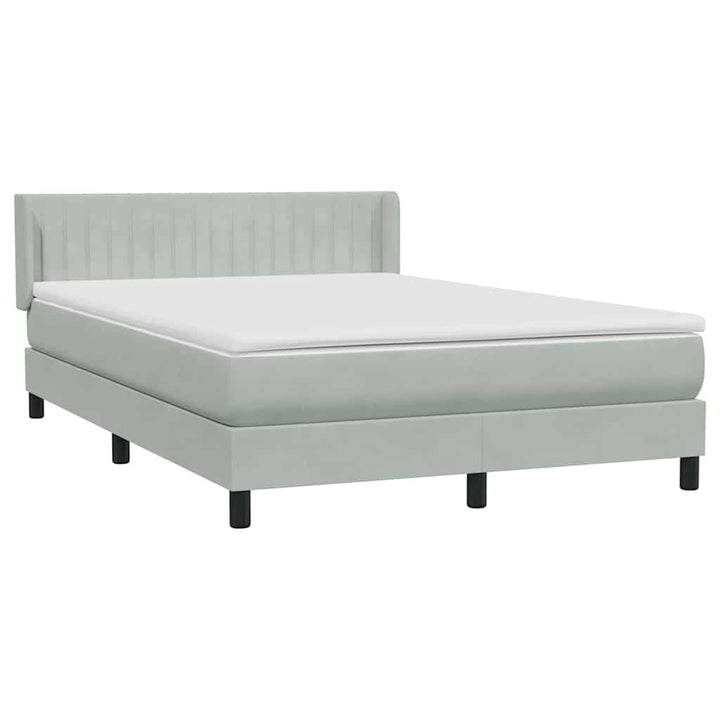 kontinentalseng med madras 160x210 cm fløjl lysegrå