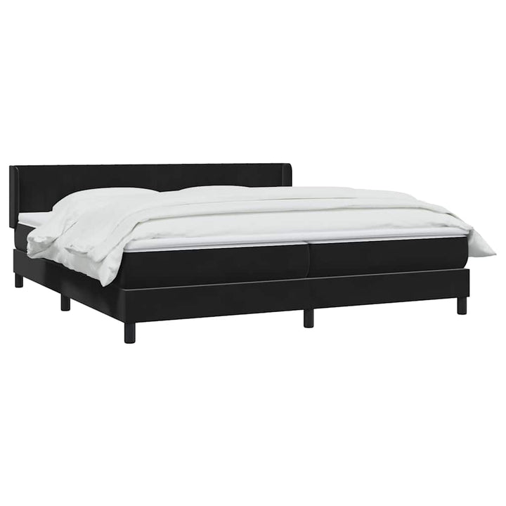 kontinentalseng med madras 200x220 cm fløjl sort