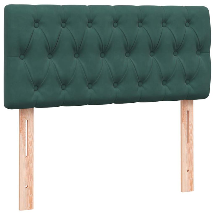 kontinentalseng med madras mørkegrøn 90x210 cm fløjl