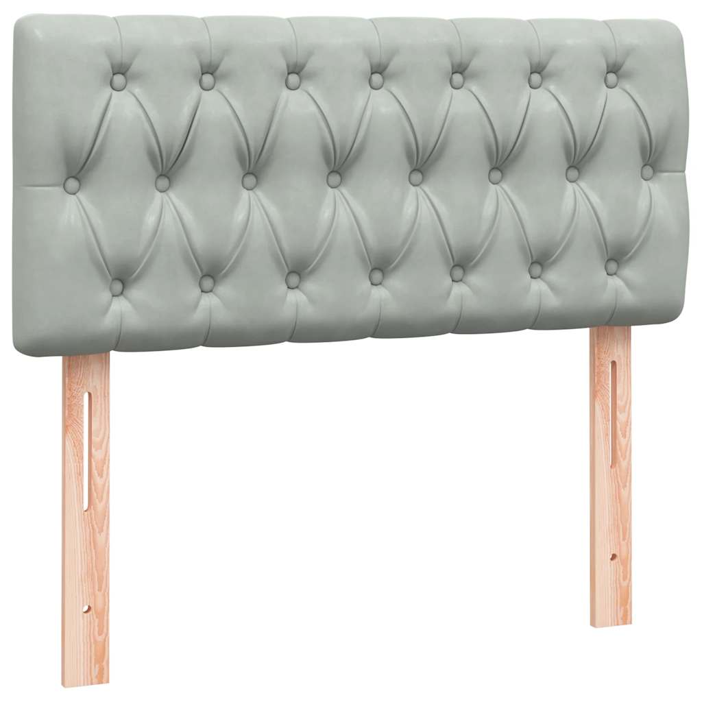 kontinentalseng med madras lysegrå 80x220 cm fløjl