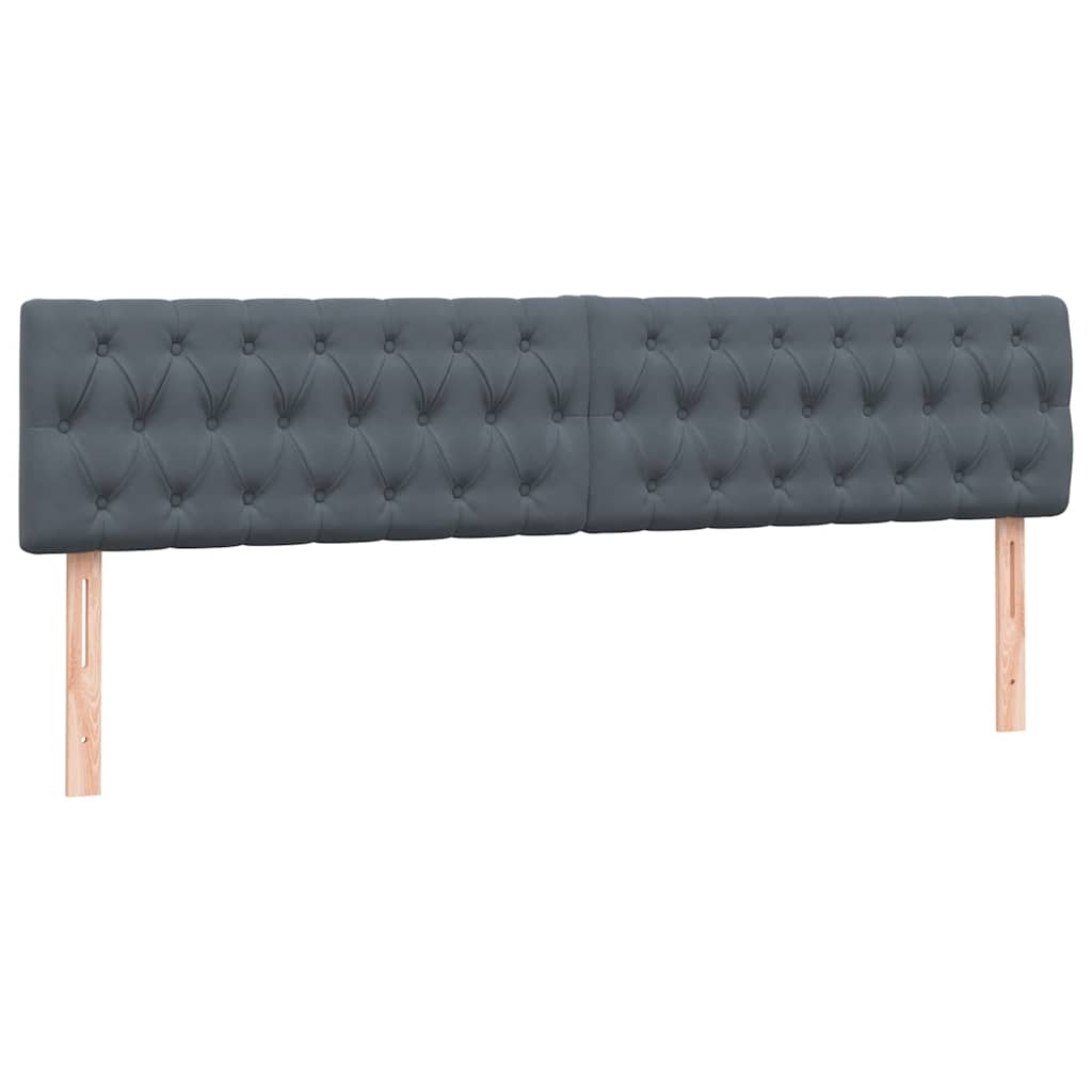 kontinentalseng med madras 180x220 cm fløjl mørkegrå