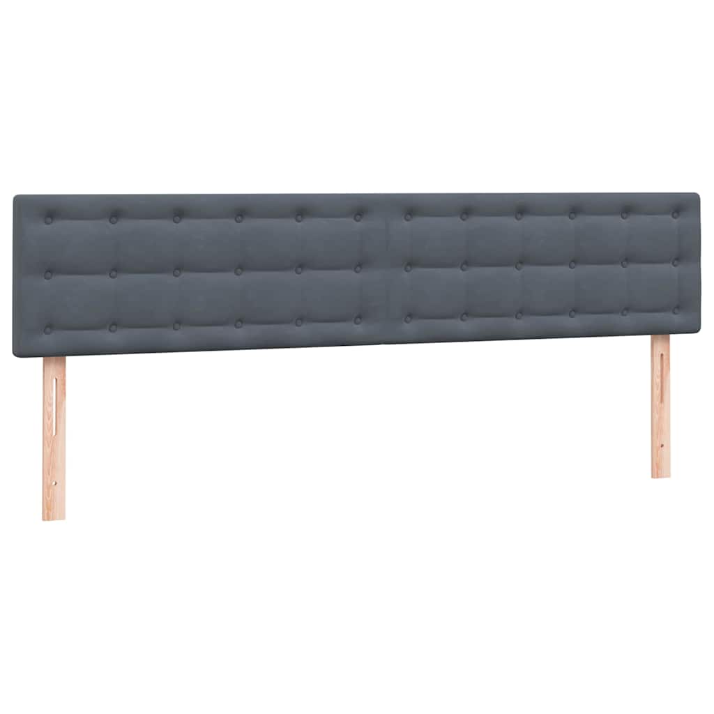 kontinentalseng med madras 180x220 cm fløjl mørkegrå