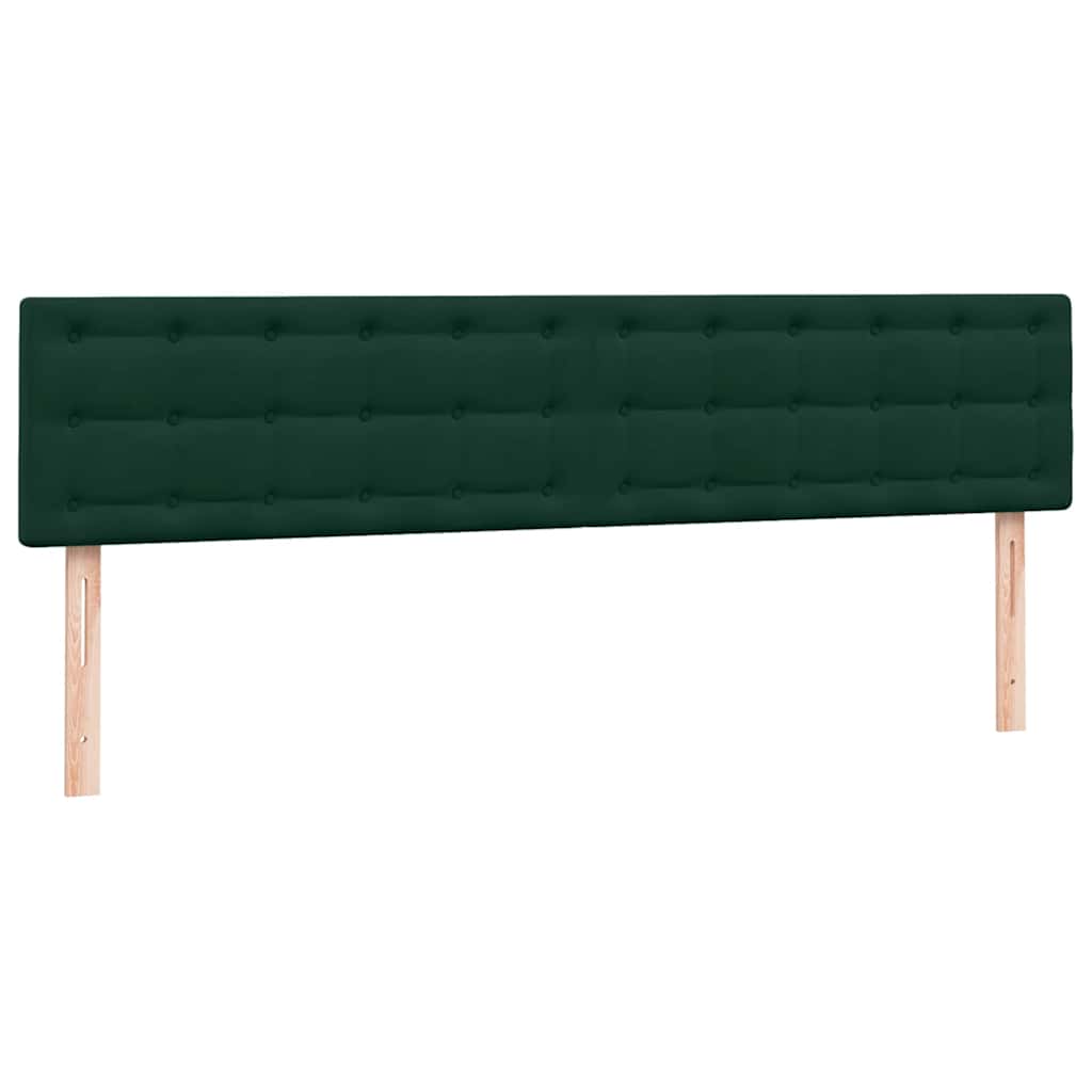 kontinentalseng med madras 180x220 cm fløjl mørkegrøn