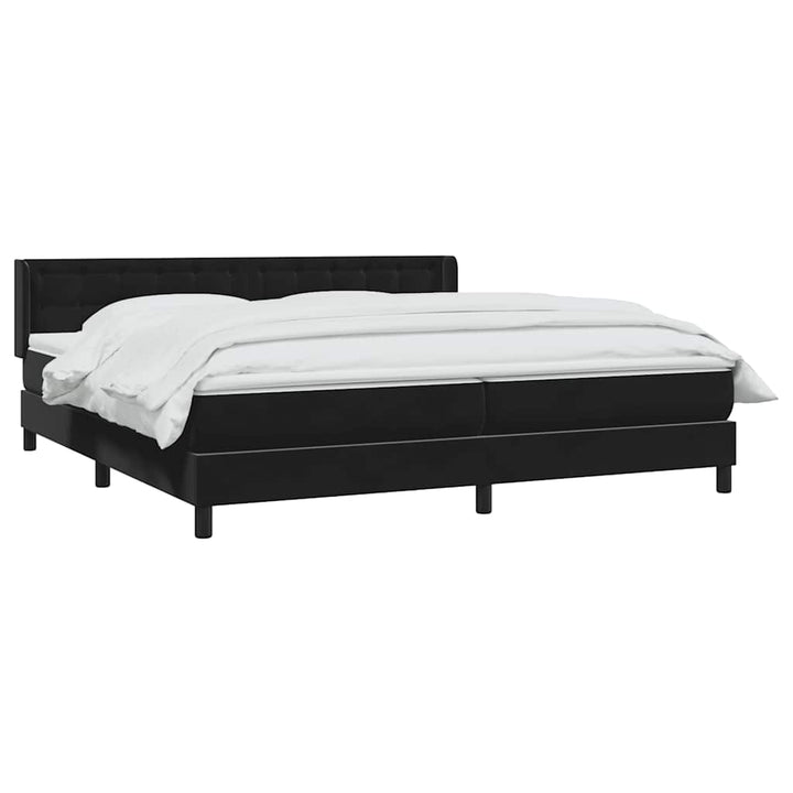 kontinentalseng med madras 200x220 cm fløjl sort