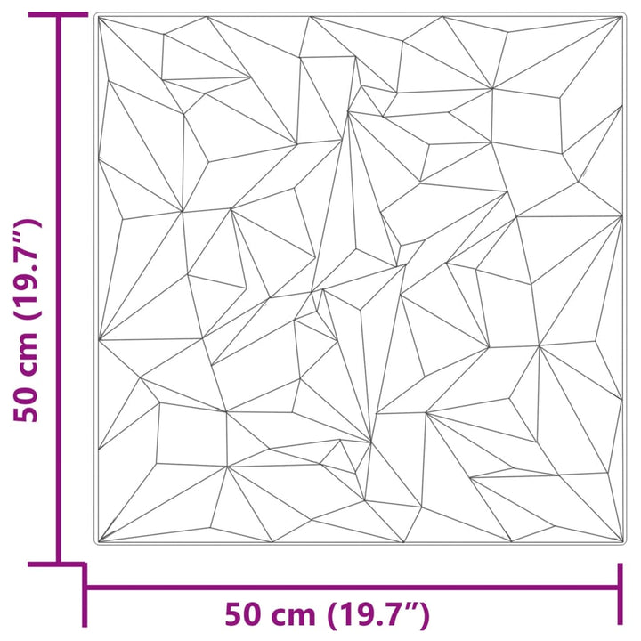 vægpaneler 48 stk. 50x50 cm 12 m² XPS ametyst grå