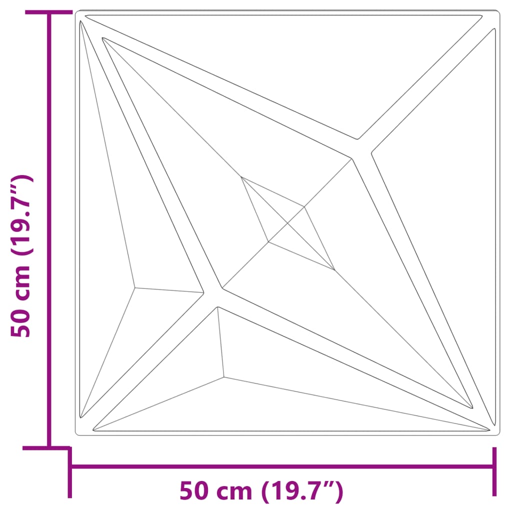 vægpaneler 48 stk. 50x50 cm 12 m² XPS stjerne grå