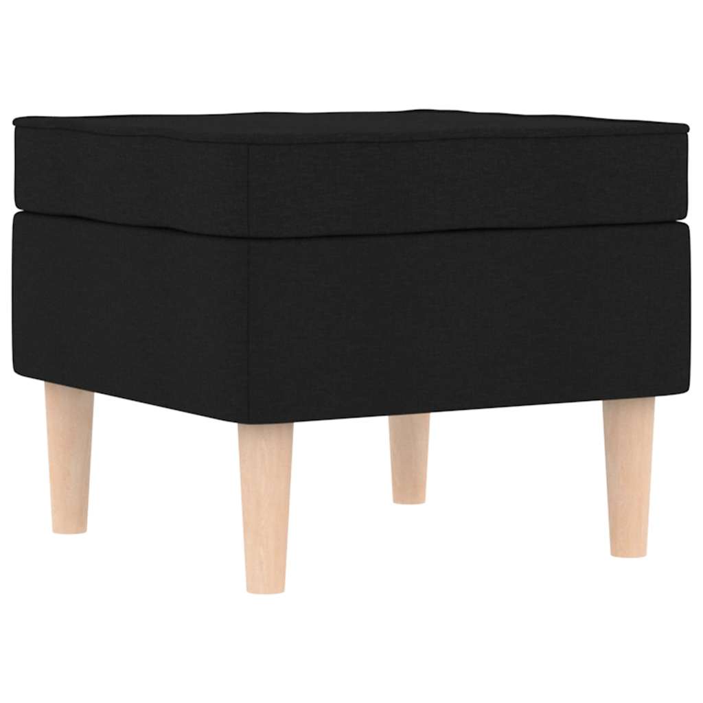 lænestol med fodskammel stof sort