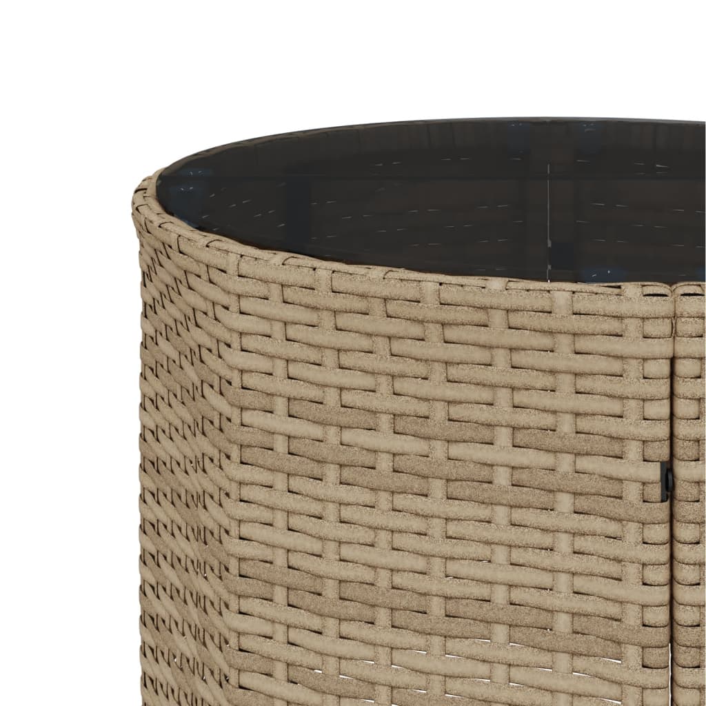 havesofa med bord og hynder halvrund polyrattan beige